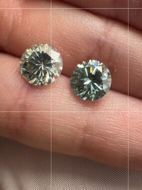 2.5ct gorgeous VS blue moissanite pair of loose gems $899